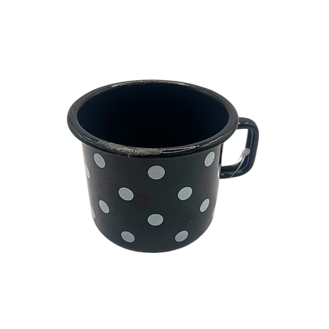 Black pot with dots - Product with defect