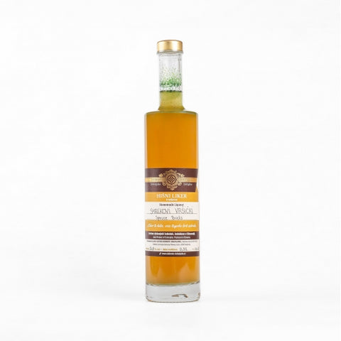 Homemade spruce tip liqueur