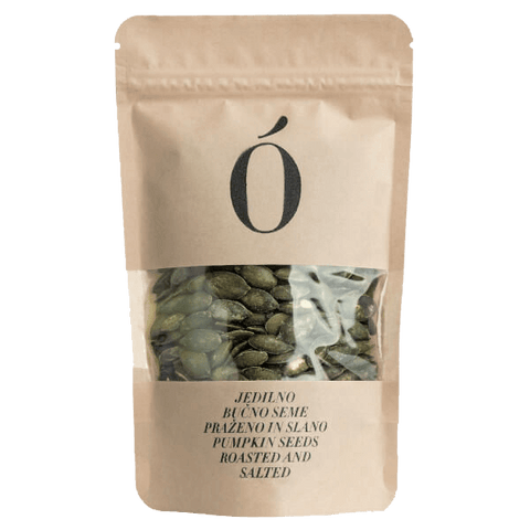 'Roasted and salted pumpkin seeds for eating,'