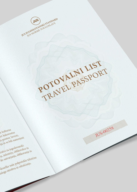 JUS Potovalni list - beležnica