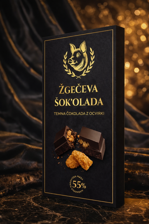 Žgeč's SHOCK'olate - dark chocolate with cracklings