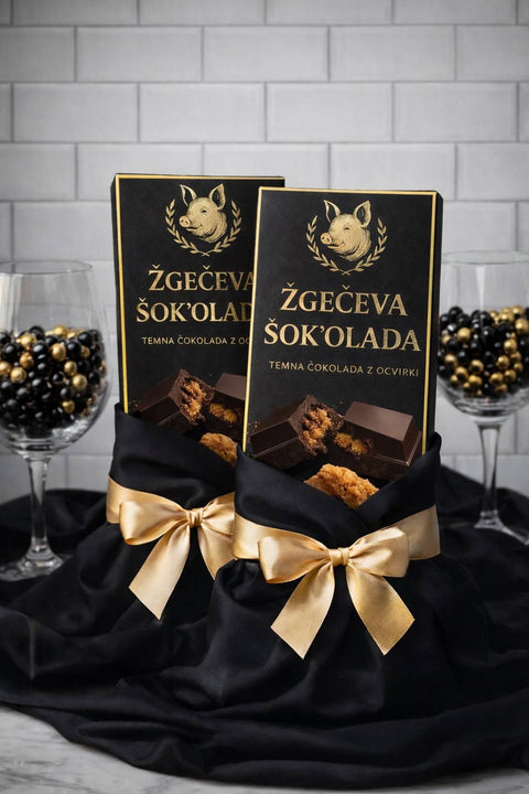 Žgečeva ŠOK'olada - temna čokolada z ocvirki