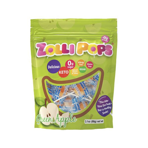 Bag of ZOLLIPOPS Lollipops – GREEN APPLE