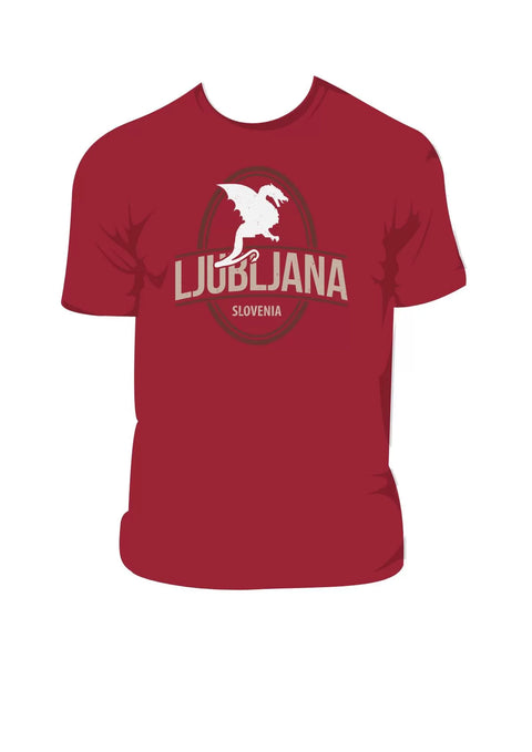 T-shirt with print Ljubljana dragon red