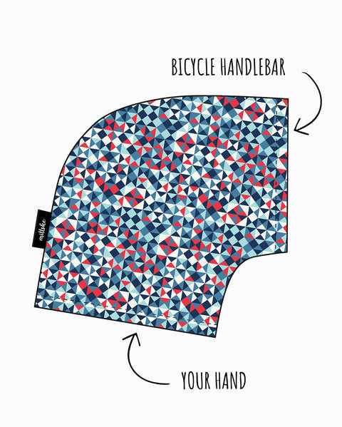 Gloves Mittske Blue red tiles