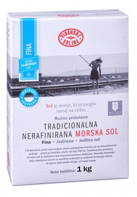 Tradicionalna fina jodirana nerafinirana morska sol 1 kg
