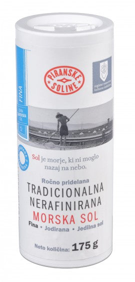 Tradicionalna fina jodirana nerafinirana morska sol 175 g - posipač